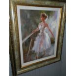20th century Continental school, study of a ballerina, oil on canvas, unsigned.