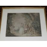 19th century Continental school, a pair of woodland scenes with figures to the foreground,