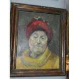 Late 19th / early 20th century Continental school, a portrait of a lady, oil on board, unsigned,