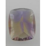 A loose ametrine gemstone, rectangular cut, approx. L: 1.7cm W: 1.