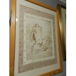 20th century Continental school, 'Full Frontal', etching, signed lower right 'Chito' (?),