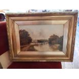 Early 20th century British School, riverscape study, oil on canvas, signed lower right 'J.Lewis'. H.