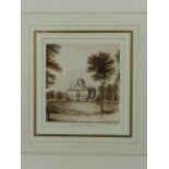 18th century British school, a study of Chiswick Villa, pen, ink and wash study on paper,