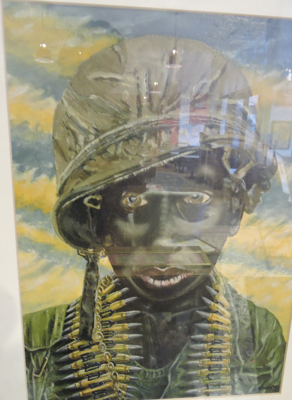 Keith Bennett (20th Century, British) African Boy Soldier, mixed media, signed lower right,