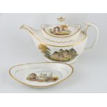 An early 19th century Flight, Barr & Barr teapot and stand,