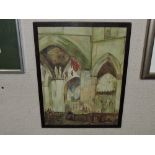 W A Yilkins (20th Century, British School) Cathedral Interior, watercolour, signed lower right,