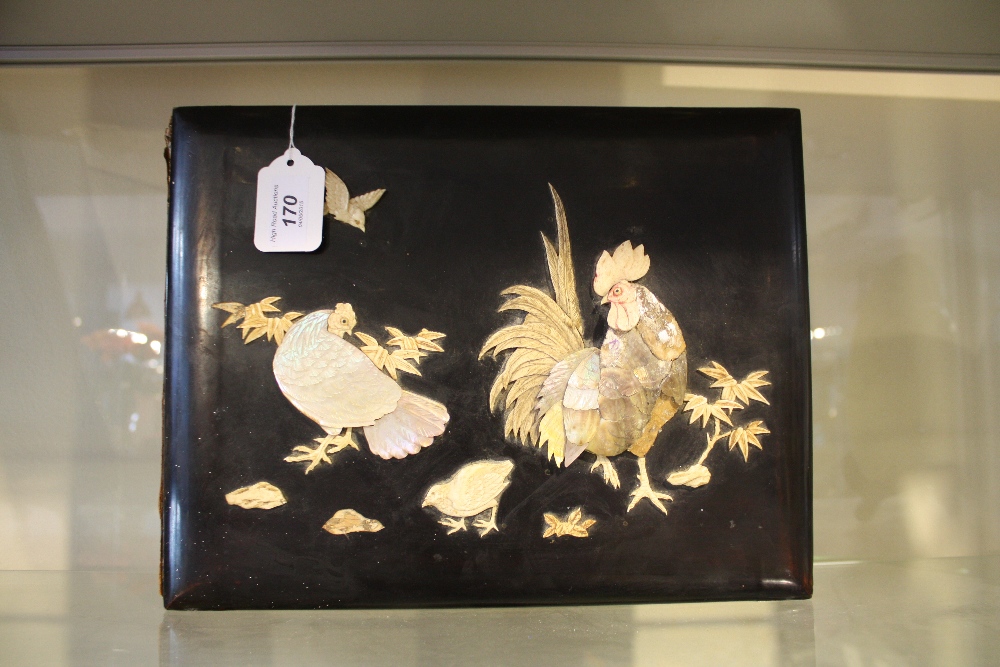 A Victorian, Chinese ebonised photo album with M.O.P.