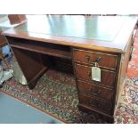 Compact pedestal desk, with single run of drawers,