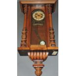 A 19th century walnut case Vienna style regulator,