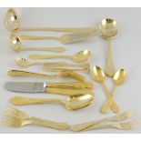 A Bestecke gold plated cutlery service for twelve place settings,