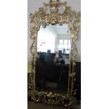 A Chippendale style gilt framed pier glass with pierced pagoda, phoenix pediment, H. 202cm.