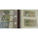 Two albums of German banknotes, 1904-44, mainly VF or better, including some rare notes,