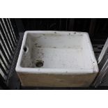 An early 20th Century Belfast stone sink. W. 60cm.