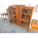 Mahogany bookcase with two glazed doors,