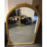 A Victorian style beech overmantle mirror. H. 100cm.