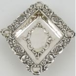 A silver lozenge shaped bonbon dish, Birmingham 1896,