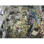 A large quantity of assorted costume jewellery.