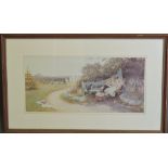 After Thomas James Lloyd (British, 1849-1910) print of The Picture Book, 1903, 24cm x 52cm, framed.