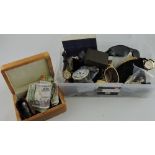 A small quantity of costume jewellery, wristwatches and coinage.