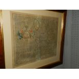 An 18th century map of North West England by Gerard Mercator, engraving. H.36cm W.41cm