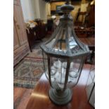 An octagonal five light table lamp. H.75cm