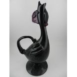 A Murano glass carafe, moulded as a cockerel.