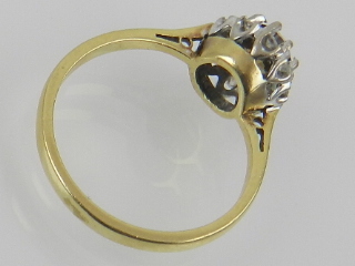 An 18 carat yellow gold and diamond cluster ring, - Image 2 of 2