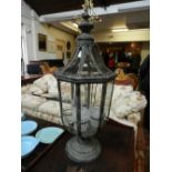 An octagonal five light table lamp. H.75cm