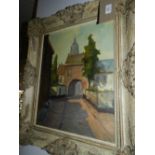 Early 20th century Dutch school. Study of a street scene, oil on canvas, unsigned.