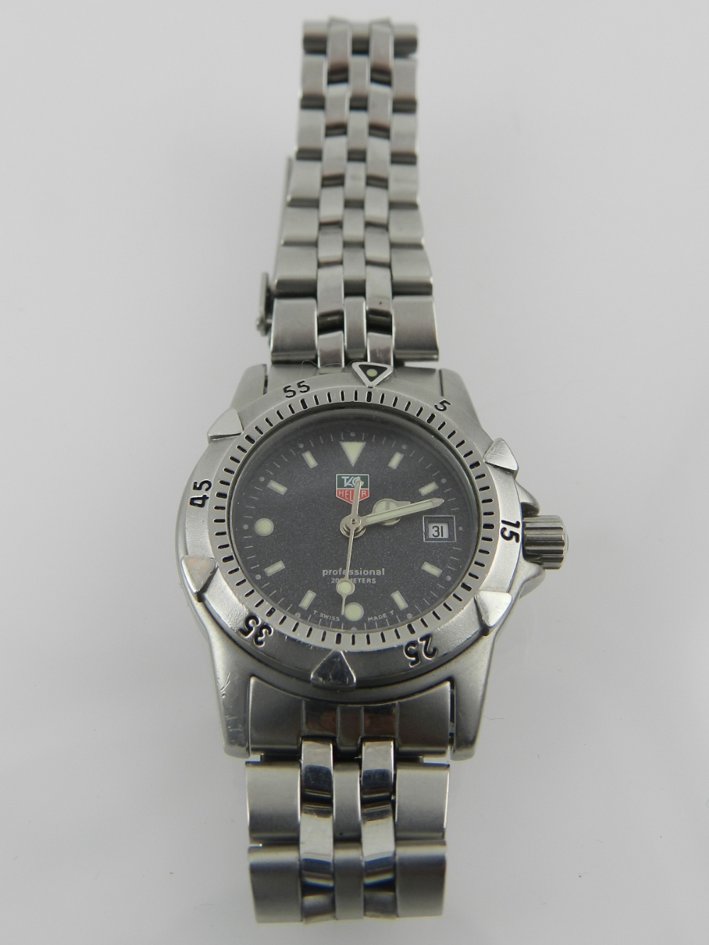 A Tag Heuer ladies stainless stell wristwatch, boxed.