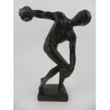 After the antique. A bronze figure of the Disk-Thrower, or Discobulus. H: 17.