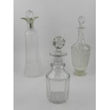 A silver mounted glass decanter,