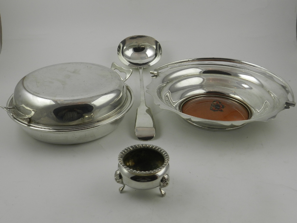 A collection of silver plated items, to include bowls, tureens and pottery. - Image 2 of 2