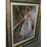 20th century Continental school, study of a ballerina, oil on canvas, unsigned.