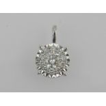 An 18ct white gold diamond cluster pendant, 0.51ct.