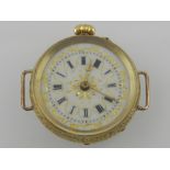 An early 20th century Swiss 18 carat gold ladies wristwatch, lacking strap,