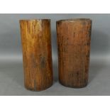 A pair of early 20th century hardwood stick stands, of naturalistic form.