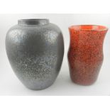 A Poole pottery grey glazed vase, bears factory mark to base,