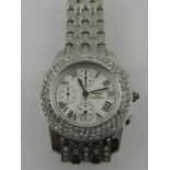 A stainless steel Freelook ladies wristwatch, set second subsidiary dial,