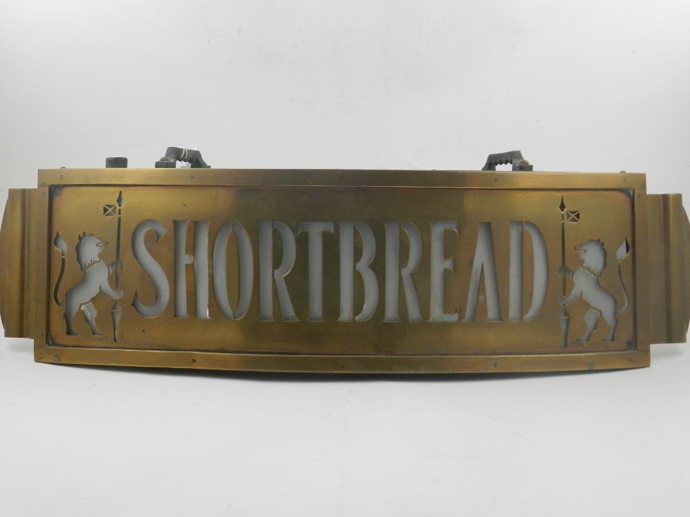 An early 20th century illuminated advertising sign for shortbread.