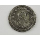 A Roman coin, Salonina AD 268 R. Cererii AVG, Ceres standing.
AR Antoninius. Diad draped bust.