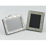 A Britannia silver photo frame, decorated with ribbon-tied swags,