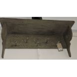 A French provincial style pine hanging coat rack, with scumble paint finish,