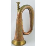 A late 19th century copper and brass mounted bugle by Henry Potter & Co.