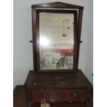 A 19th Century gilt metal mounted empire style mahogany toilet mirror, in need of restoration.