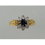 A sapphire and diamond dress ring,