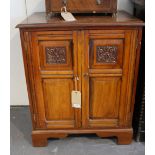 An Edwardian walnut side cabinet,