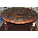 An unusual Peruvian circular low occasional table,