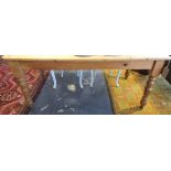 A Victorian style rectangular pine kitchen table, on turned legs, 170cm x 90cm,