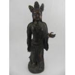 A Chinese cast metal study of Guanyin. H.